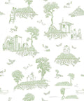 Finland Toile - Scandinavian Wallpaper - Green