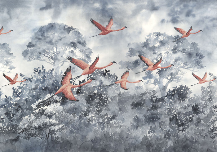 Flamingos in the Sky - Custom Sized Wallpaper Mural (per m2)
