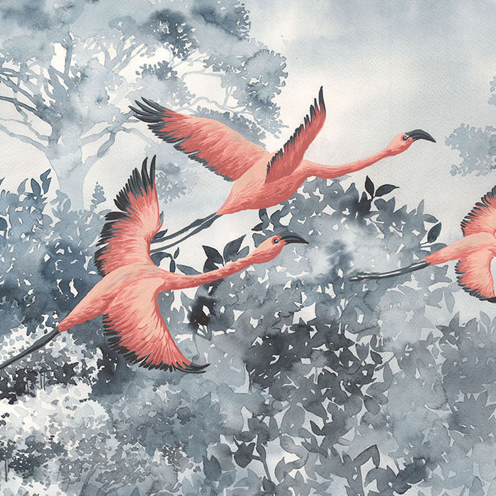 Flamingos in the Sky - Custom Sized Wallpaper Mural (per m2)