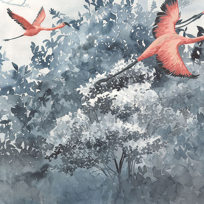 Flamingos in the Sky - Custom Sized Wallpaper Mural (per m2)