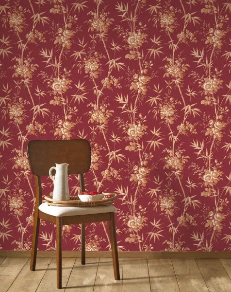 Flanerie Wallpaper - Rouge Grenat