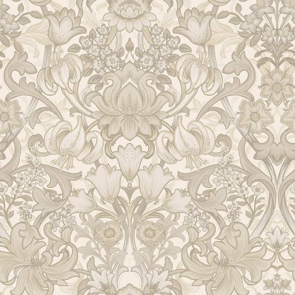 Fleurmont – Floral Damask Wallpaper – Neutral