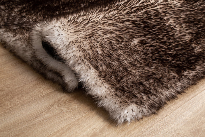 Flokati Shag Brown 5x7 Area Rug - Adams Furniture