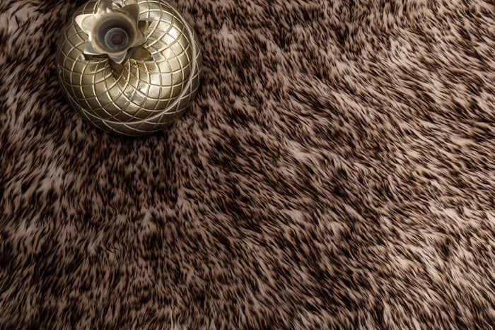 Flokati Shag Brown 5x7 Area Rug - Adams Furniture