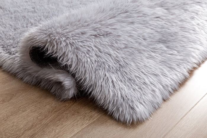Flokati Shag Grey 5x7 Area Rug - Adams Furniture