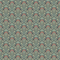 Flora Art Deco Wallpaper - Peacock Green