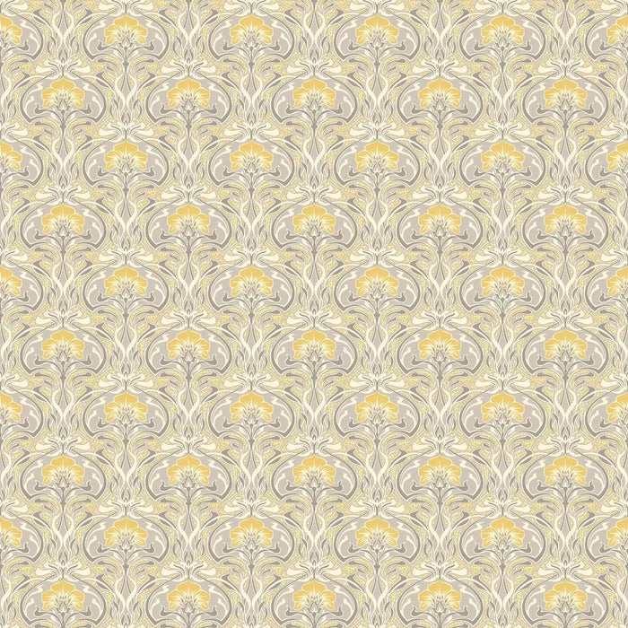 Flora Art Deco Wallpaper - Yellow
