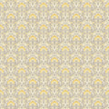 Flora Art Deco Wallpaper - Yellow