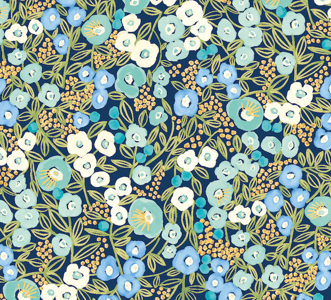 Flora Ditsy Wallpaper - Cerulean