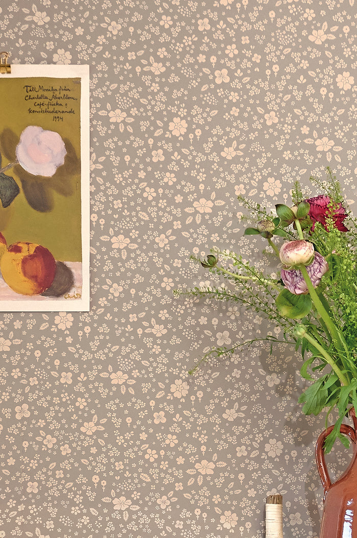 Flora Dreams  Wallpaper - Dusty Blue