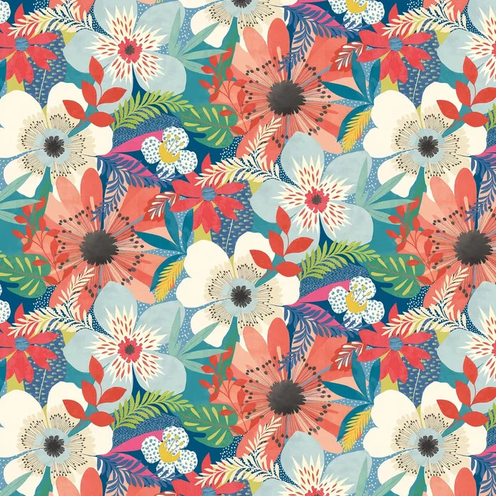 Floral Riot Wallpaper - Ohpopsi - Indigo