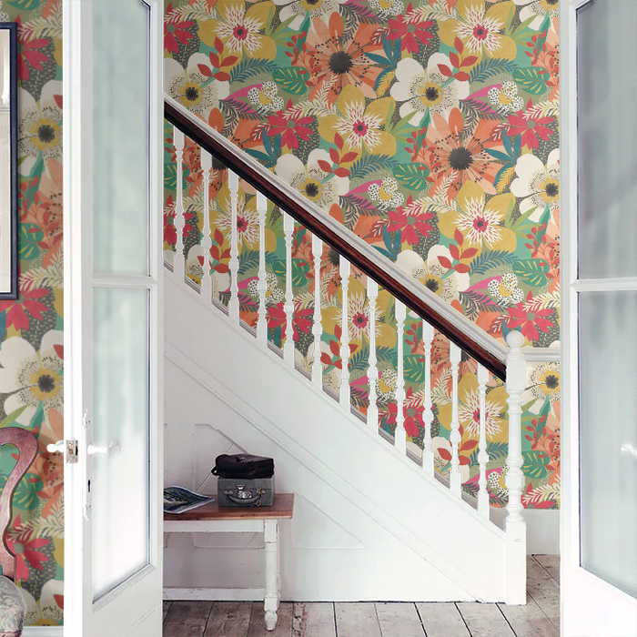 Floral Riot Wallpaper - Ohpopsi - Olive