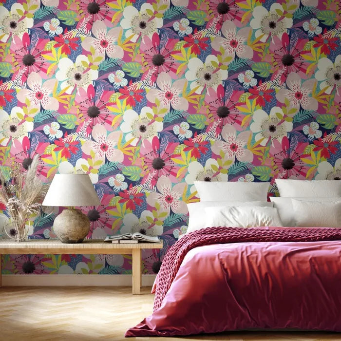 Floral Riot Wallpaper - Ohpopsi - Raspberry