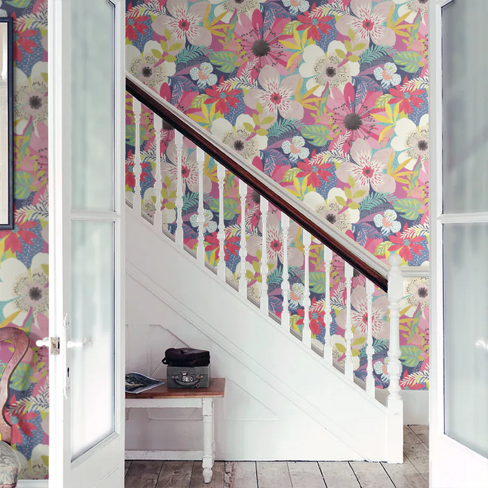 Floral Riot Wallpaper - Ohpopsi - Raspberry