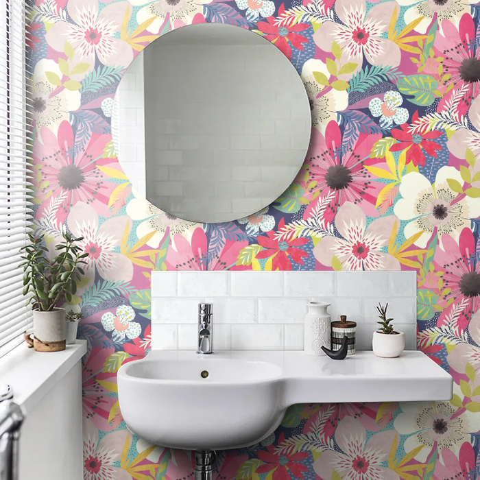 Floral Riot Wallpaper - Ohpopsi - Raspberry