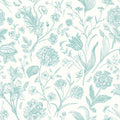 Floral Toile Wallpaper - Duck Egg Blue