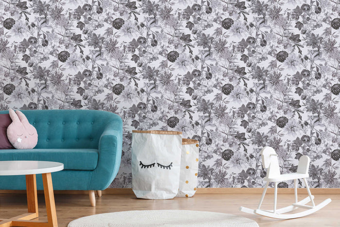 Floral Trails Wallpaper - Monochrome