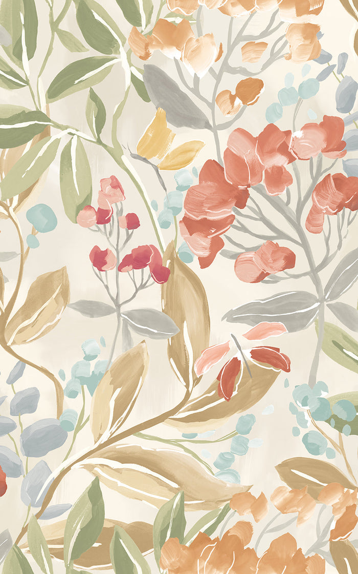 Florence Floral Riot Wallpaper - Ink/Fushcia