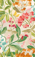 Florence Floral Riot Wallpaper - Olive/Amber