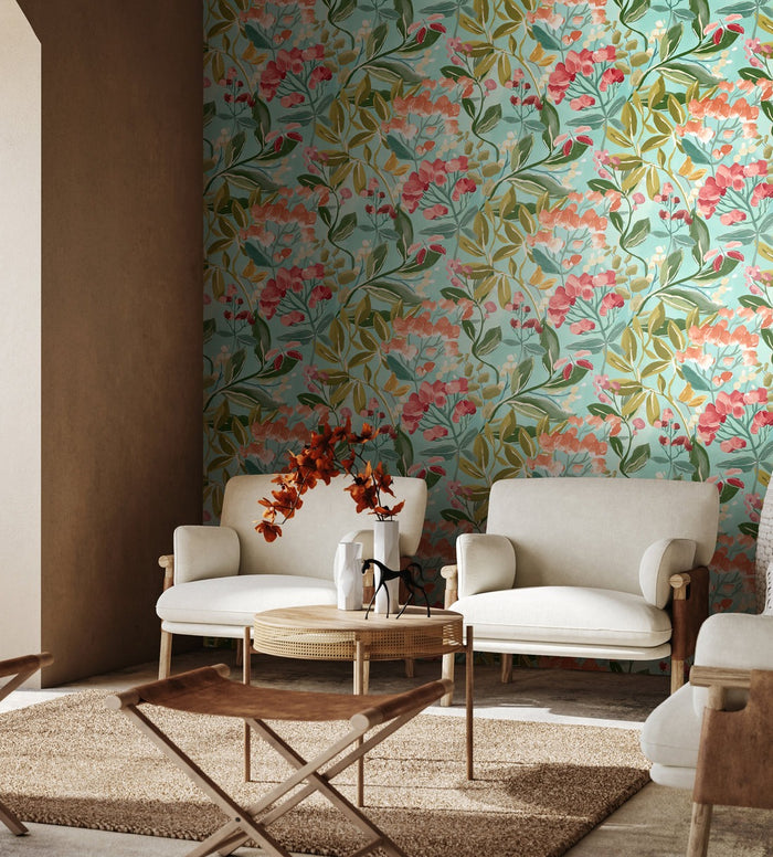 Florence Floral Riot Wallpaper - Pastel Mix
