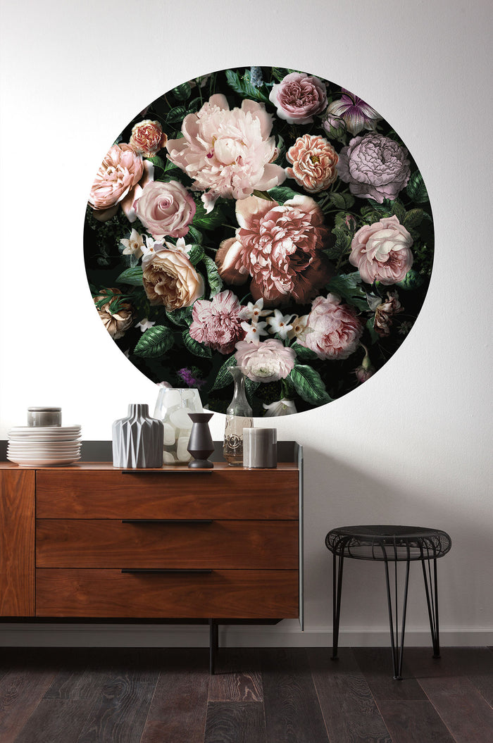 Flower Couture - Circular Mural - Self Adhesive