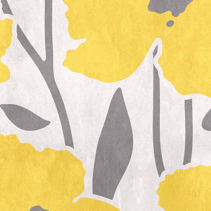 Flower Market - Yellow & Grey - Custom Sized Wallpaper Mural (per m2)