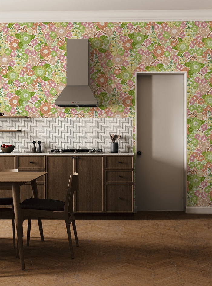 Flower Power - Custom Sized Wallpaper Mural (per m2) - Lemon Mood