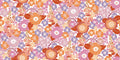 Flower Power - Custom Sized Wallpaper Mural (per m2) - Raspberry Mood