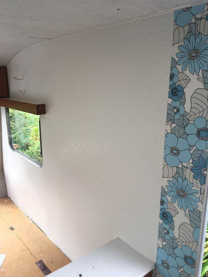 Flower Power Custom Sized Wallpaper Mural (per m2) - Blue