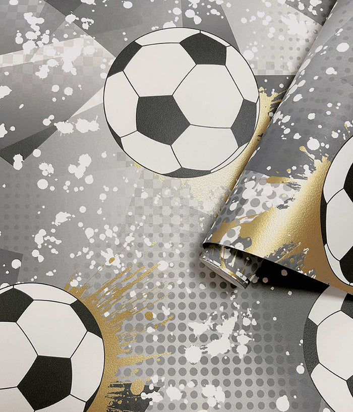 Football Frenzy Wallpaper - Black/Gold