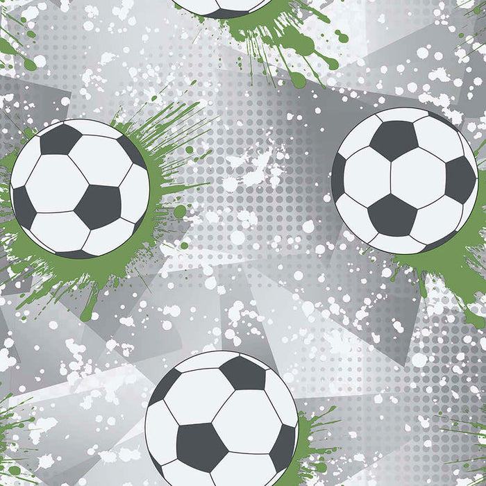 Football Frenzy Wallpaper - Grey/Green