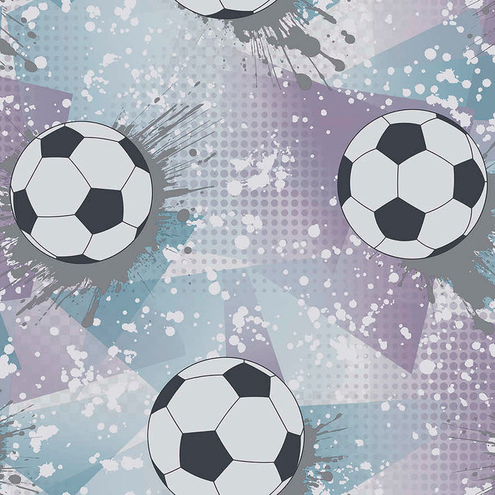 Football Frenzy Wallpaper - Lilac/Silver