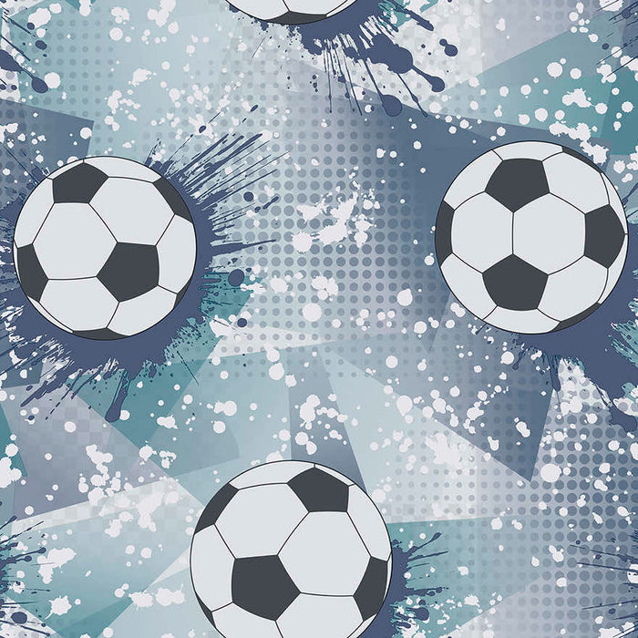 Football Frenzy Wallpaper - Navy/Teal