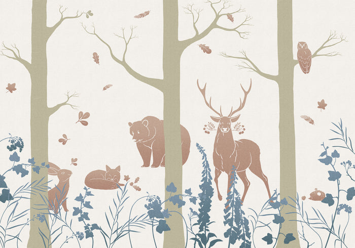 Forest Animals - Custom Sized Mural Wallpaper (per m2)