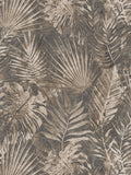 Forest Frame - Leaves Wallpaper - Anthracite