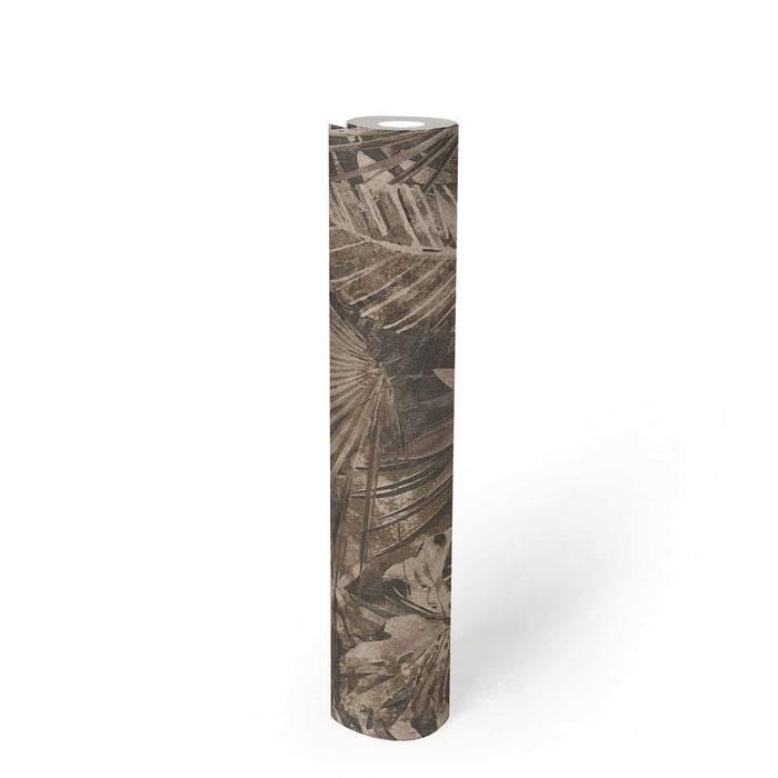 Forest Frame - Leaves Wallpaper - Anthracite