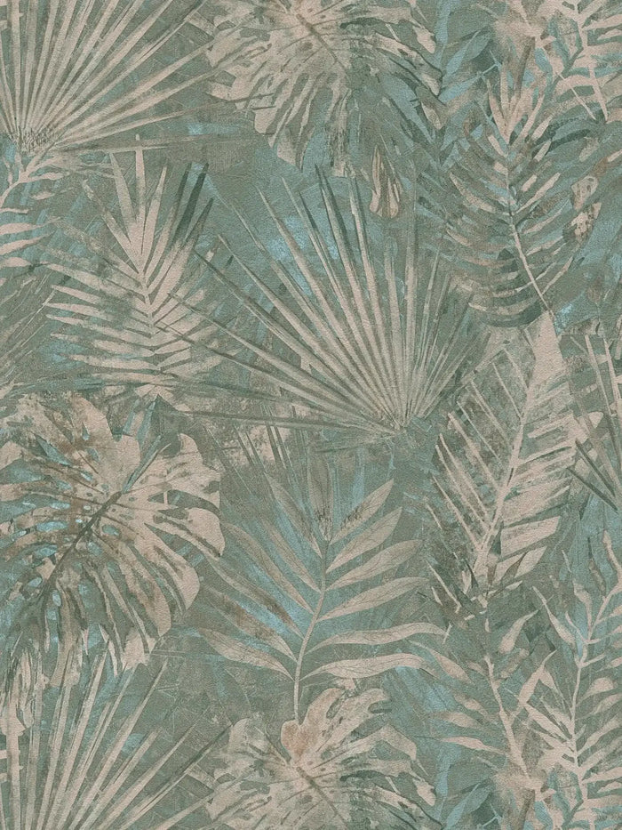 Forest Frame - Leaves Wallpaper - Jade Moss