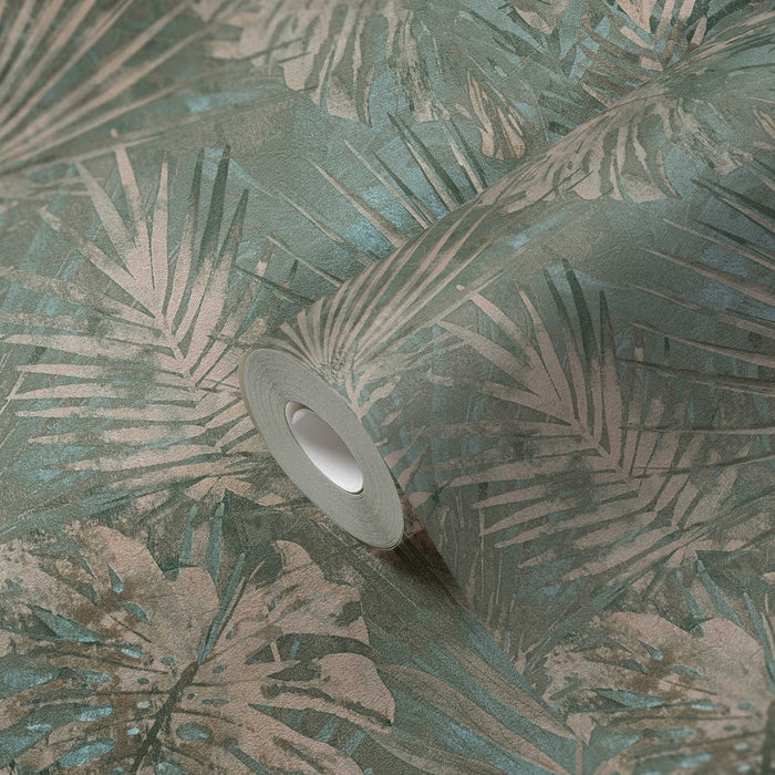 Forest Frame - Leaves Wallpaper - Jade Moss