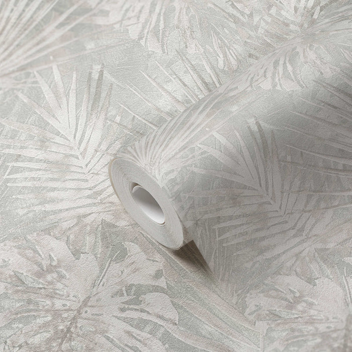 Forest Frame - Leaves Wallpaper - Slate Grey