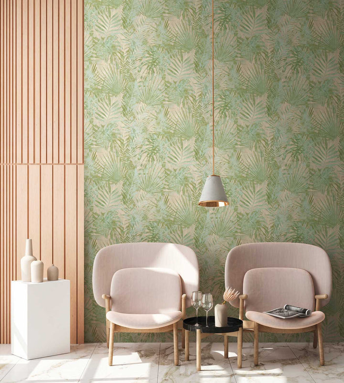 Forest Frame - Leaves Wallpaper - Tea Leaf