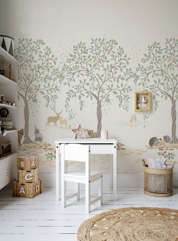 Forest Friends - Custom Sized Wallpaper Mural (per m2)
