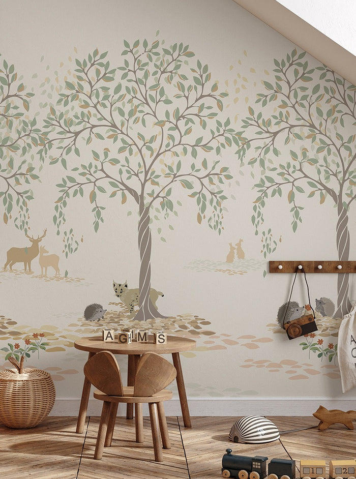 Forest Friends - Custom Sized Wallpaper Mural (per m2)