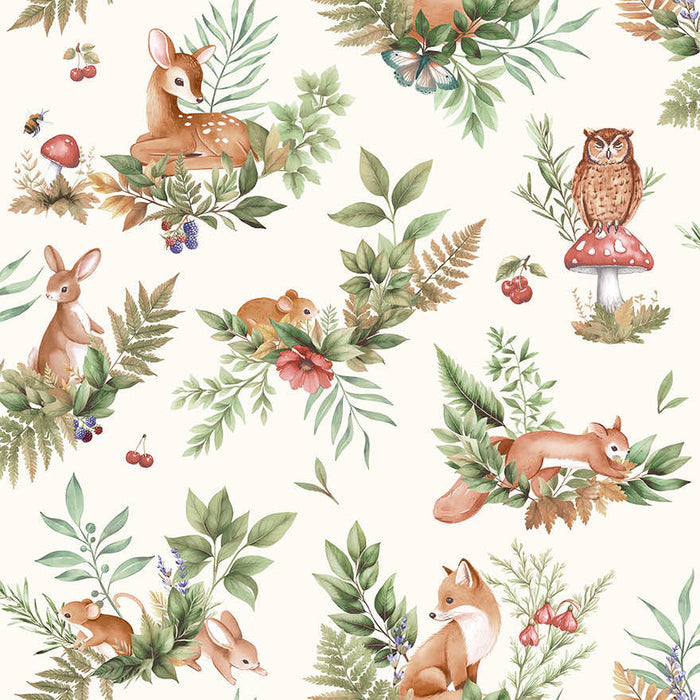 Forest Friends Wallpaper - Cream