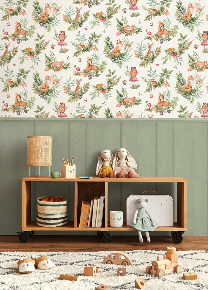 Forest Friends Wallpaper - Cream