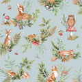 Forest Friends Wallpaper - Duck Egg Blue