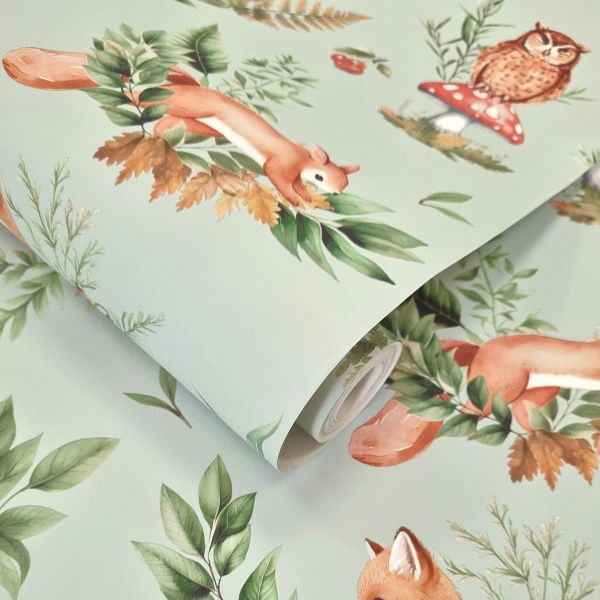 Forest Friends Wallpaper - Sage