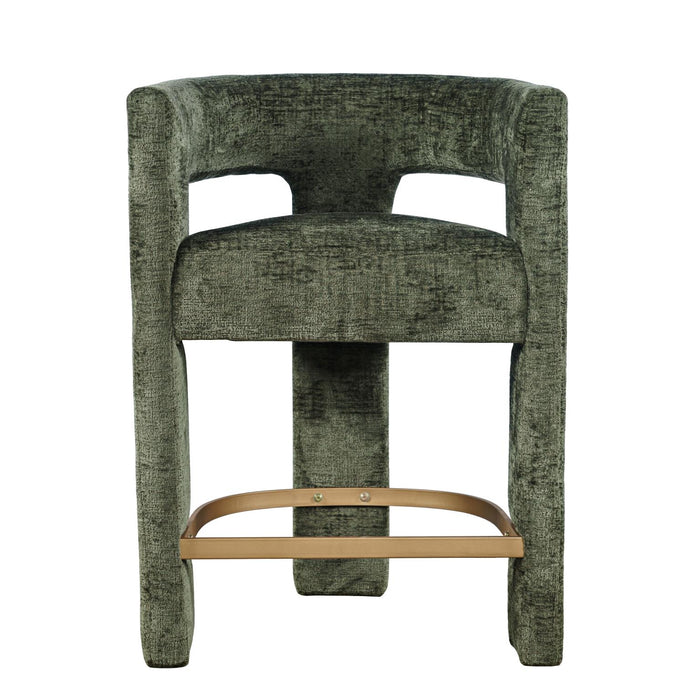 Forest Green Upholstered Stool - Adams Furniture