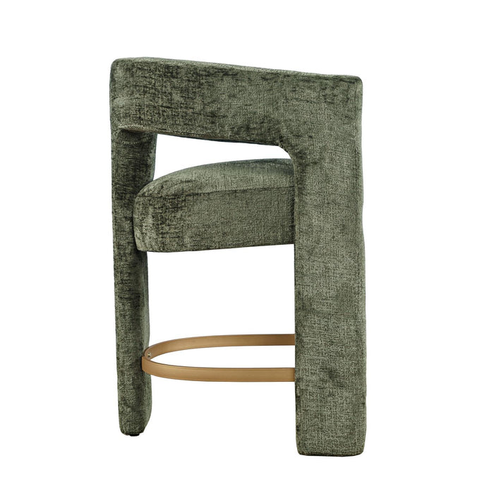Forest Green Upholstered Stool - Adams Furniture