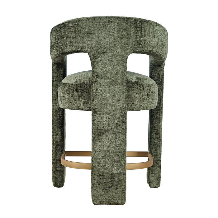 Forest Green Upholstered Stool - Adams Furniture