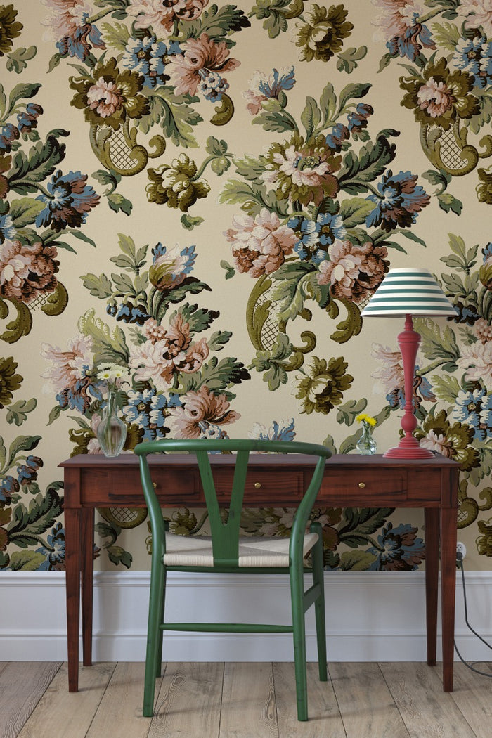 Fredrika - Custom Sized Wallpaper Mural (per m2) - Green Multi